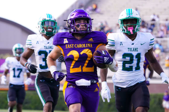 East Carolina wide receiver Tyler Snead is a threat receiving or throwing the football.
